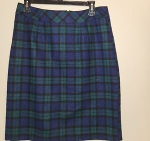 Chadwicks Blue and Green Plaid Pencil Skirt